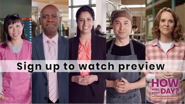 Image of various hosts featured in the How Was Your Day? eLearning course