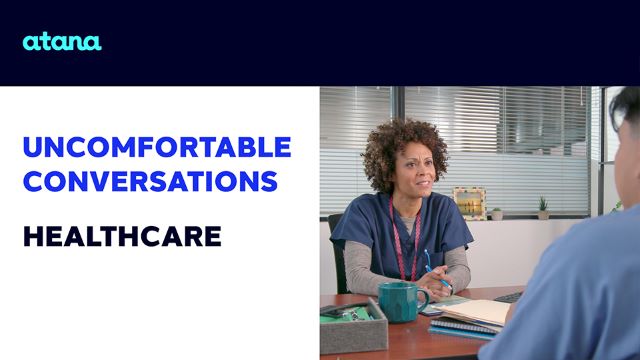 Poster image for the Healthcare version of the Uncomfortable Conversations eLearning course  