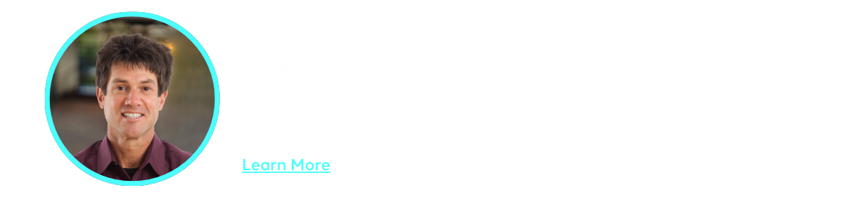 Picture of Jeff Carr with text announcing his promotion to CEO