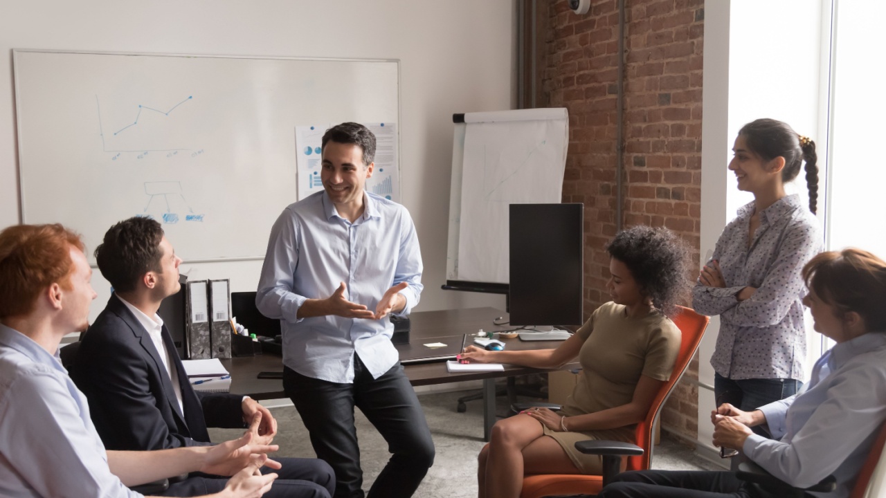 Diverse work team in a meeting
