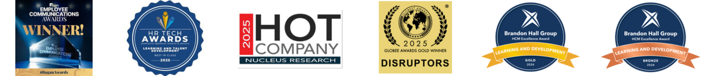 Displays the icons of several awards won by Atana