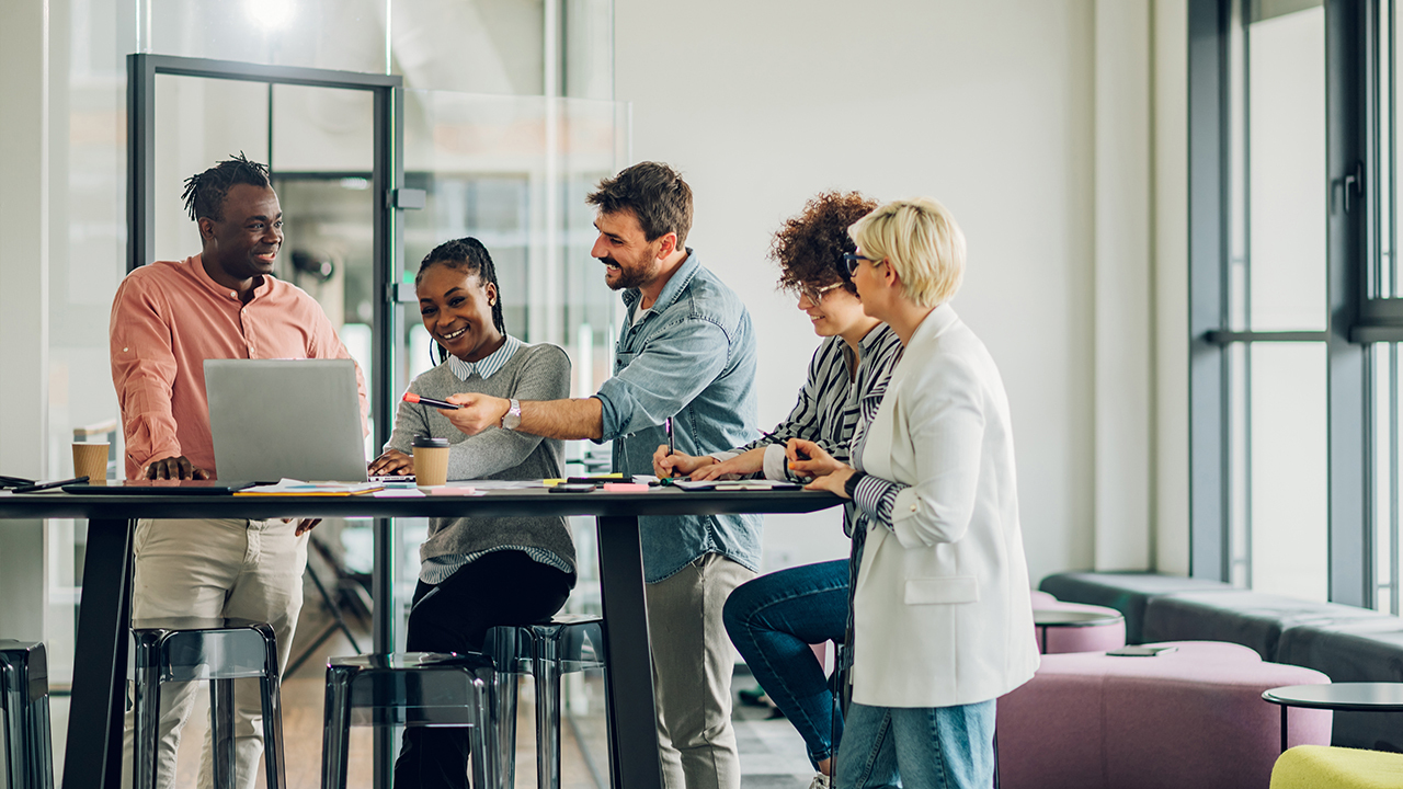 Diverse work team having a productive meeting